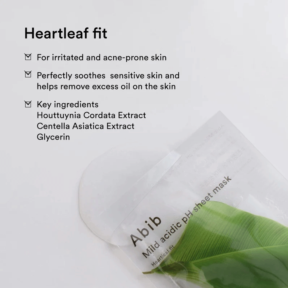 Abib Mild Acidic pH Sheet Mask 10ea #Heartleaf Fit - DODOSKIN