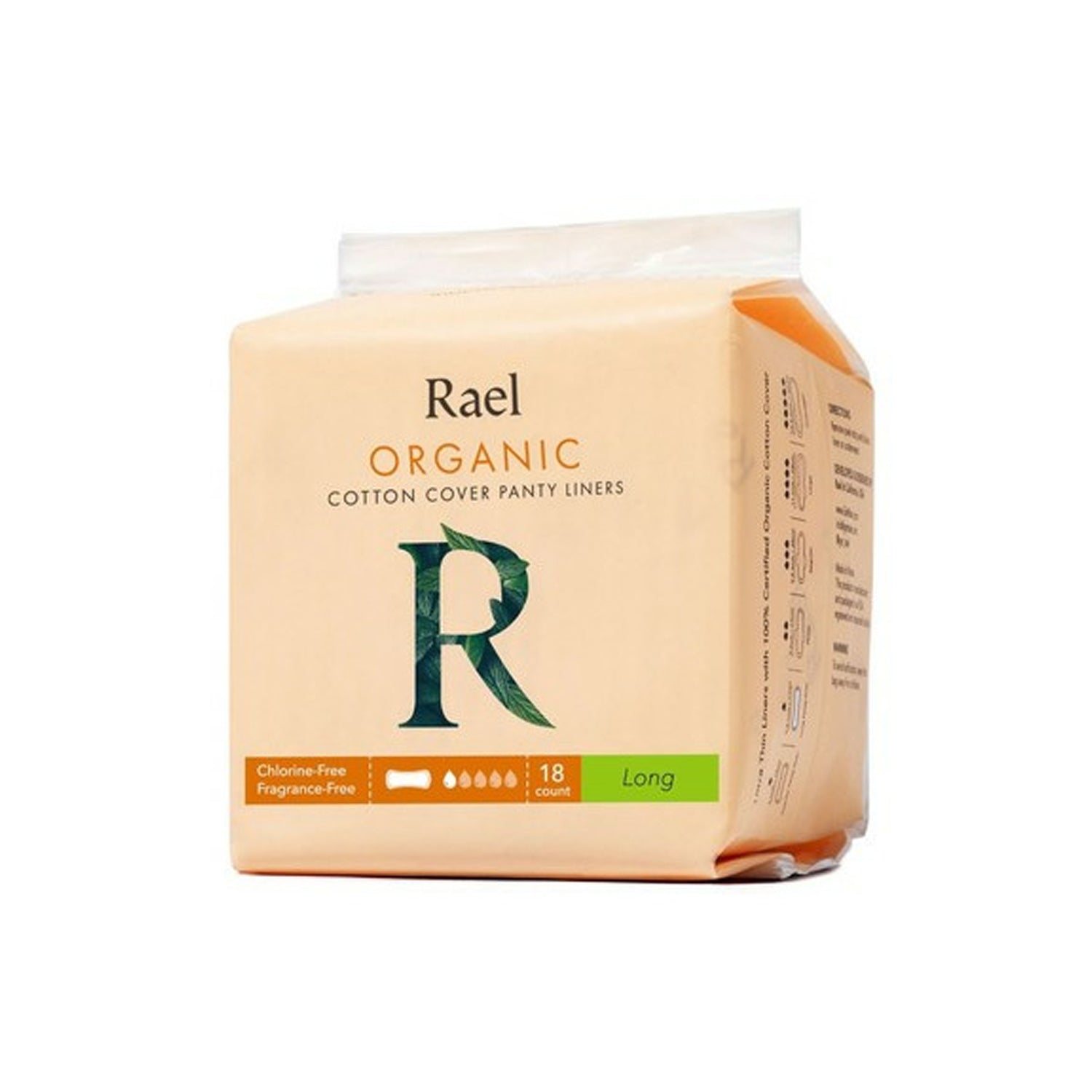 Rael Organic Cotton Cover Panty Liners 6 Packs (Long)