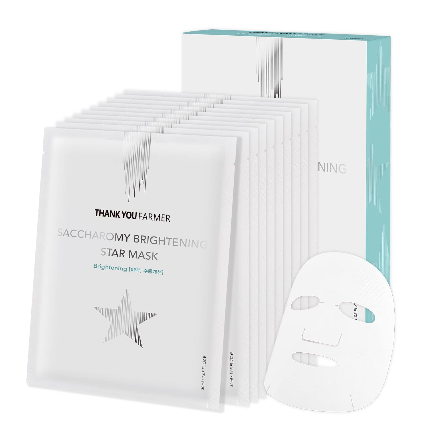 THANK YOU FARMER Saccharomy Brightening Star Mask 10ea - DODOSKIN